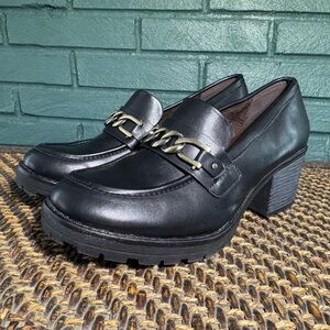 White Mountain chunky heeled loafers